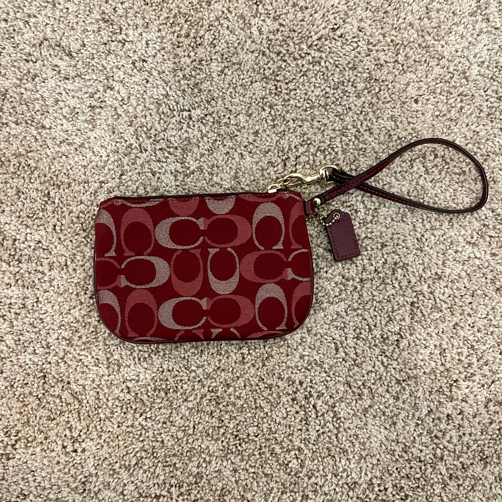 NWOT Maroon Coach Wristlet